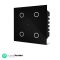 TEQOOZ® 4 Modular WiFi Smart Switch Board (Black): 4 Switch + 1 Socket | Smart Life App Control I Compatible with Alexa, Google, Siri | Glass Finish