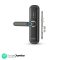 LAVNA Smart Door Lock LA28 with Bluetooth Mobile App, Fingerprint, PIN, OTP, RFID Card and Manual Key Access for Wooden Doors (Black) Polished Finish, Alloy Steel