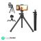 HIFFIN MT-11 Camera Tripod, Mini Flexible Tripod Stand with Hidden Phone Holder w Cold Shoe Mount, 1/4” Screw for Magic Arm, Universal for iPhone 11 Pro Max XS Max X 8 7 Samsung Can on